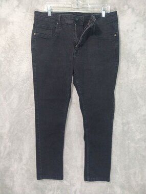 The Perfect Jean NYC Jeans Mens 33x28 Black Denim Skinny Fit Stretch Dark Wash